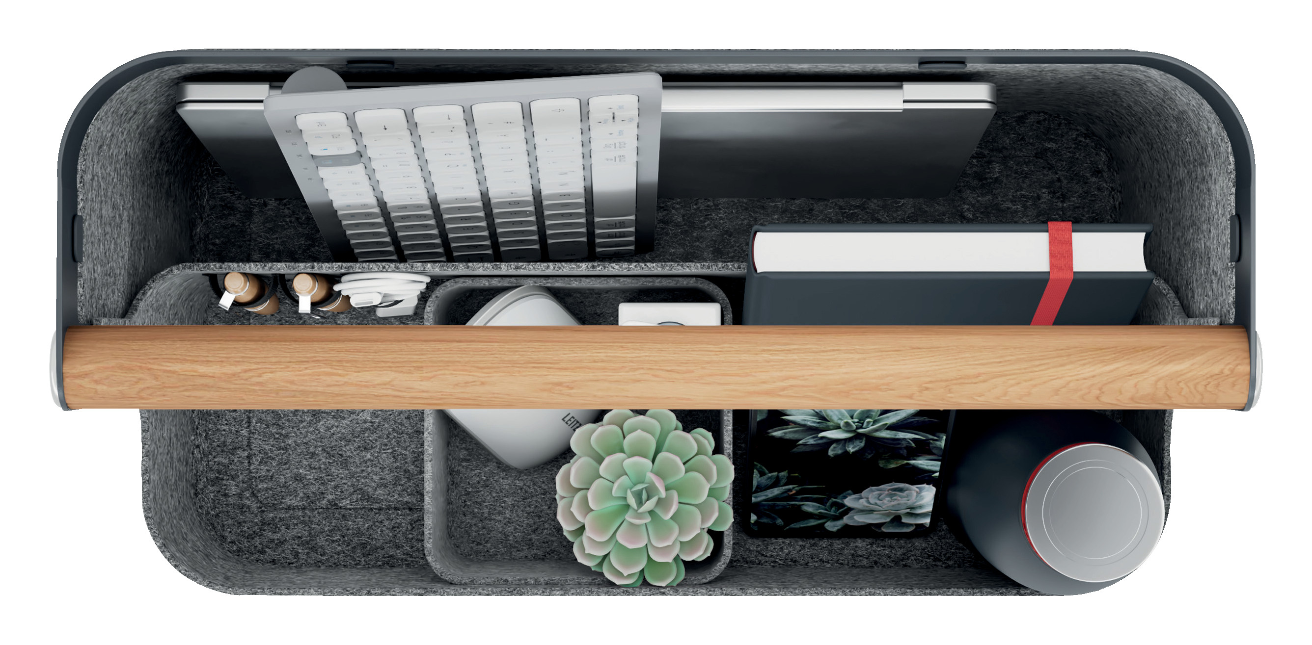 Oppbev. kurv L med hndtak Leitz Fabric