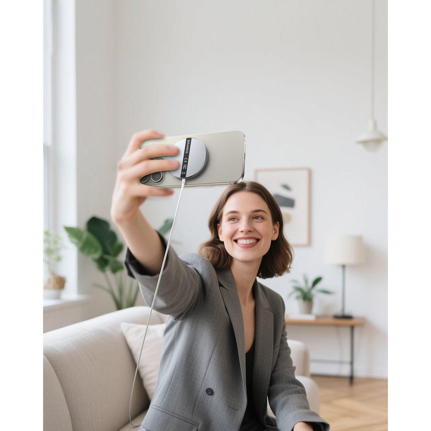 GEAR Wireless Qi2 Charger Fast Charging 15W Silver/Aluminum