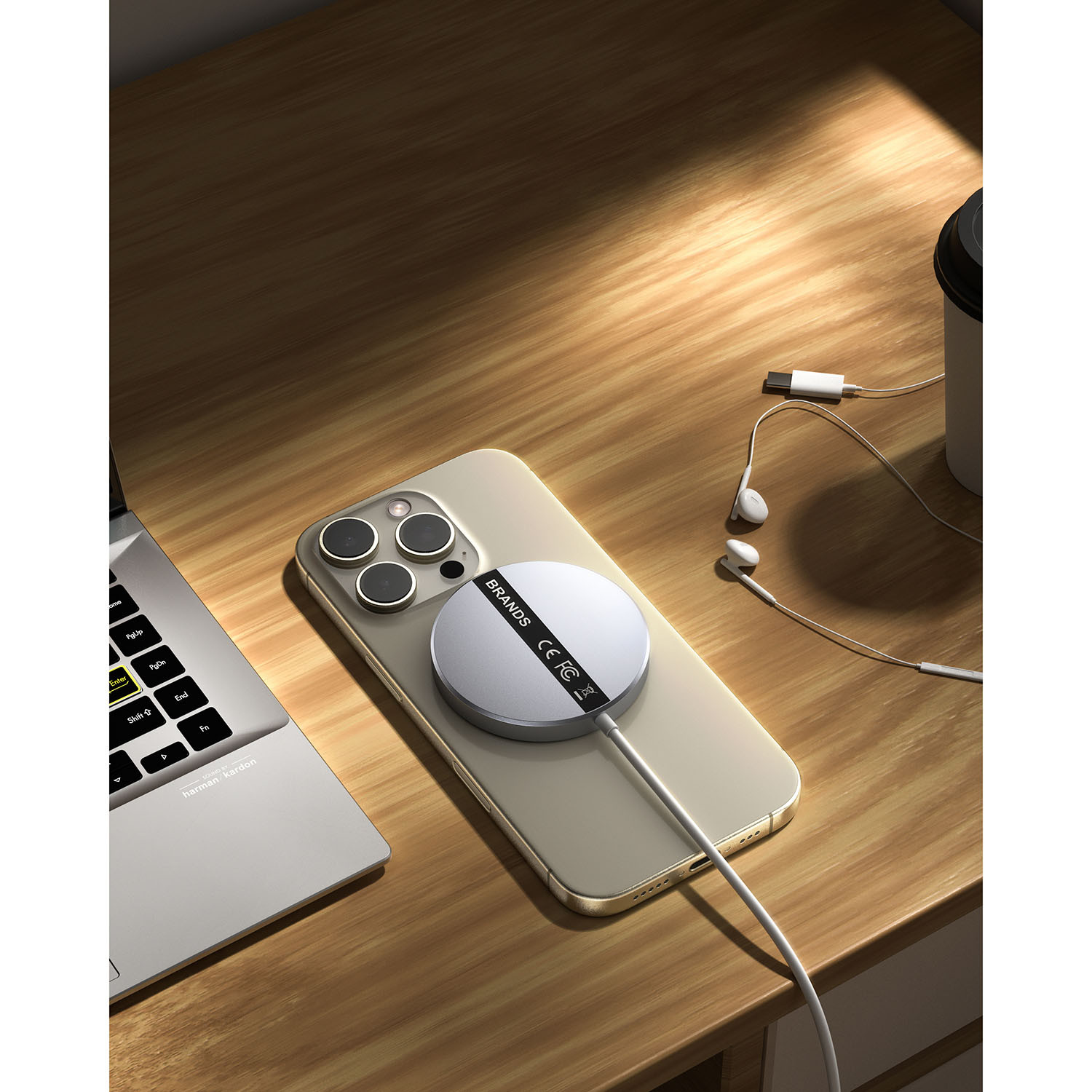 GEAR Wireless Qi2 Charger Fast Charging 15W Silver/Aluminum