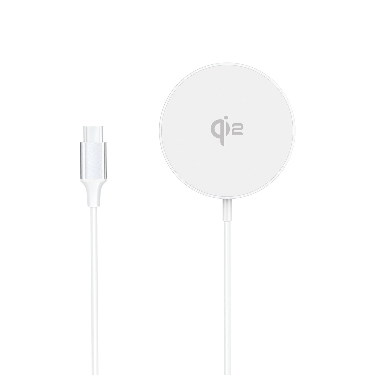 GEAR Wireless Qi2 Charger Fast Charging 15W Silver/Aluminum