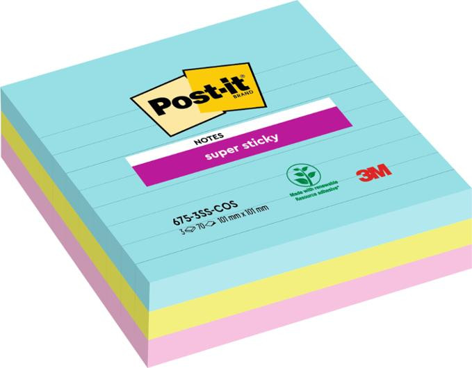 BildeNotatblokk Post-It Ssn 101X101Lj Cosm (3 stk)