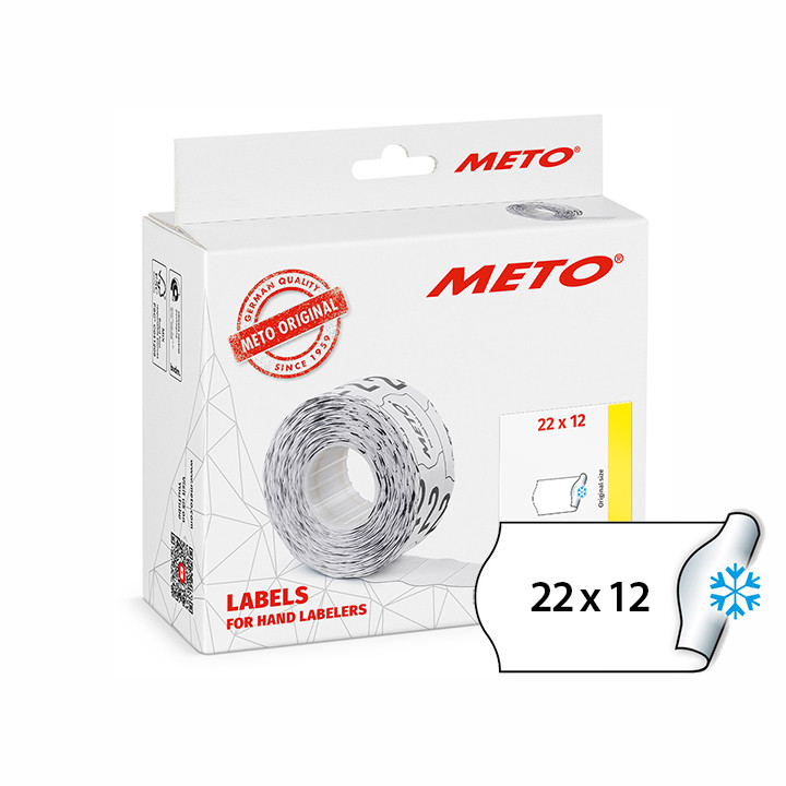 METO Fryseetiket perm 22x12 hvit (12rl/1000)