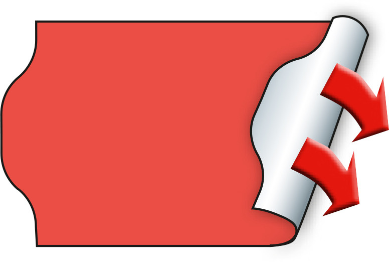 METO Etiket perm 26x16 neonrd (12rl/1000)