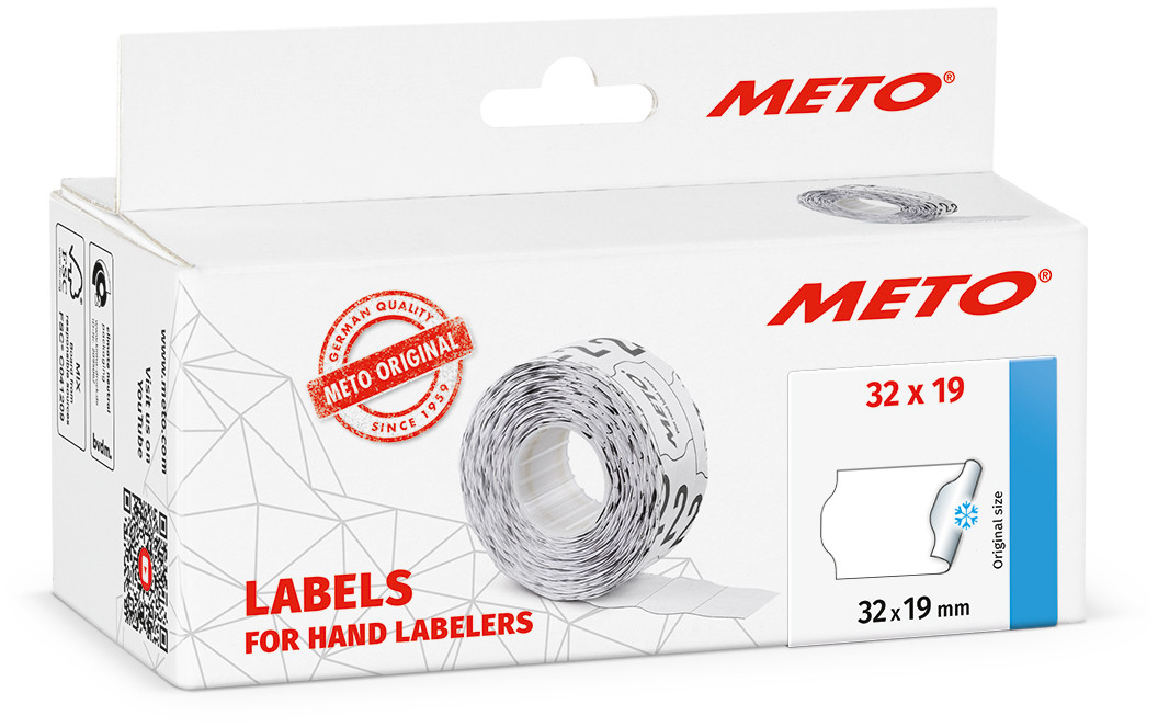 METO Fryseetiket perm 32x19 hvit (5rl/1000)