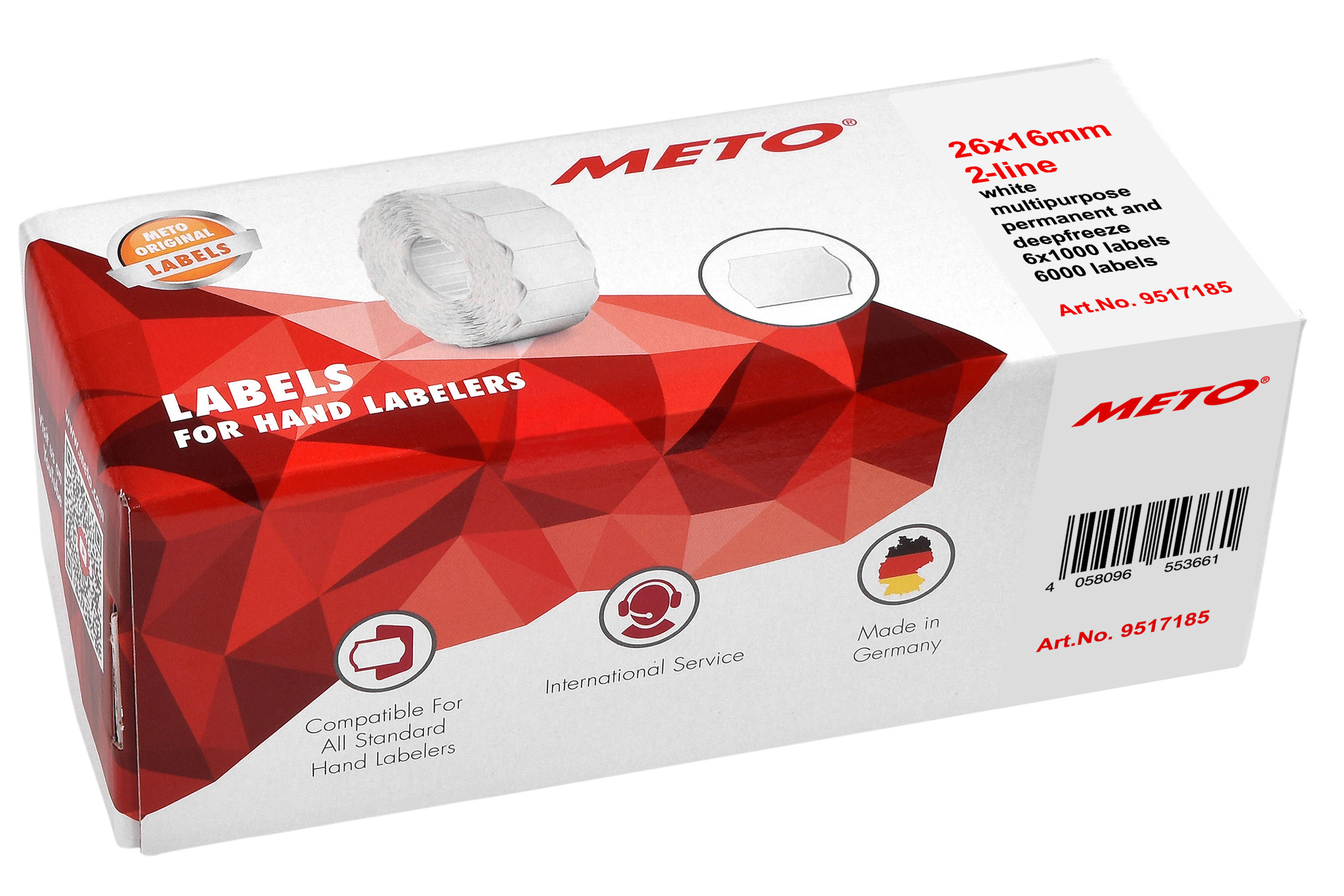 METO Fryseetiket perm 26x16 hvit (6rl/1000)