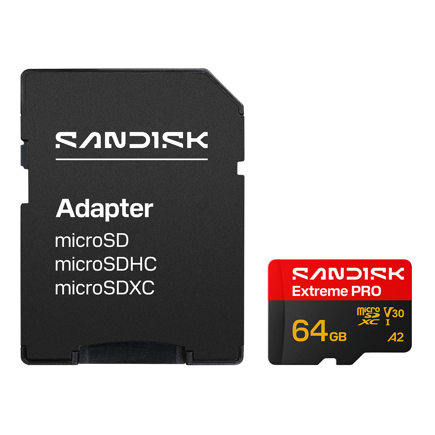SANDISK MicroSD Extreme Pro 64GB 200/90MB/s C10 UHS U3 V30 A1 Adapter