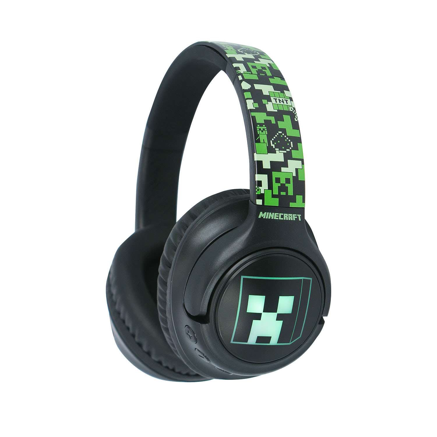 MINECRAFT Headphone Over-Ear Wireless LED Light Sharing Aux