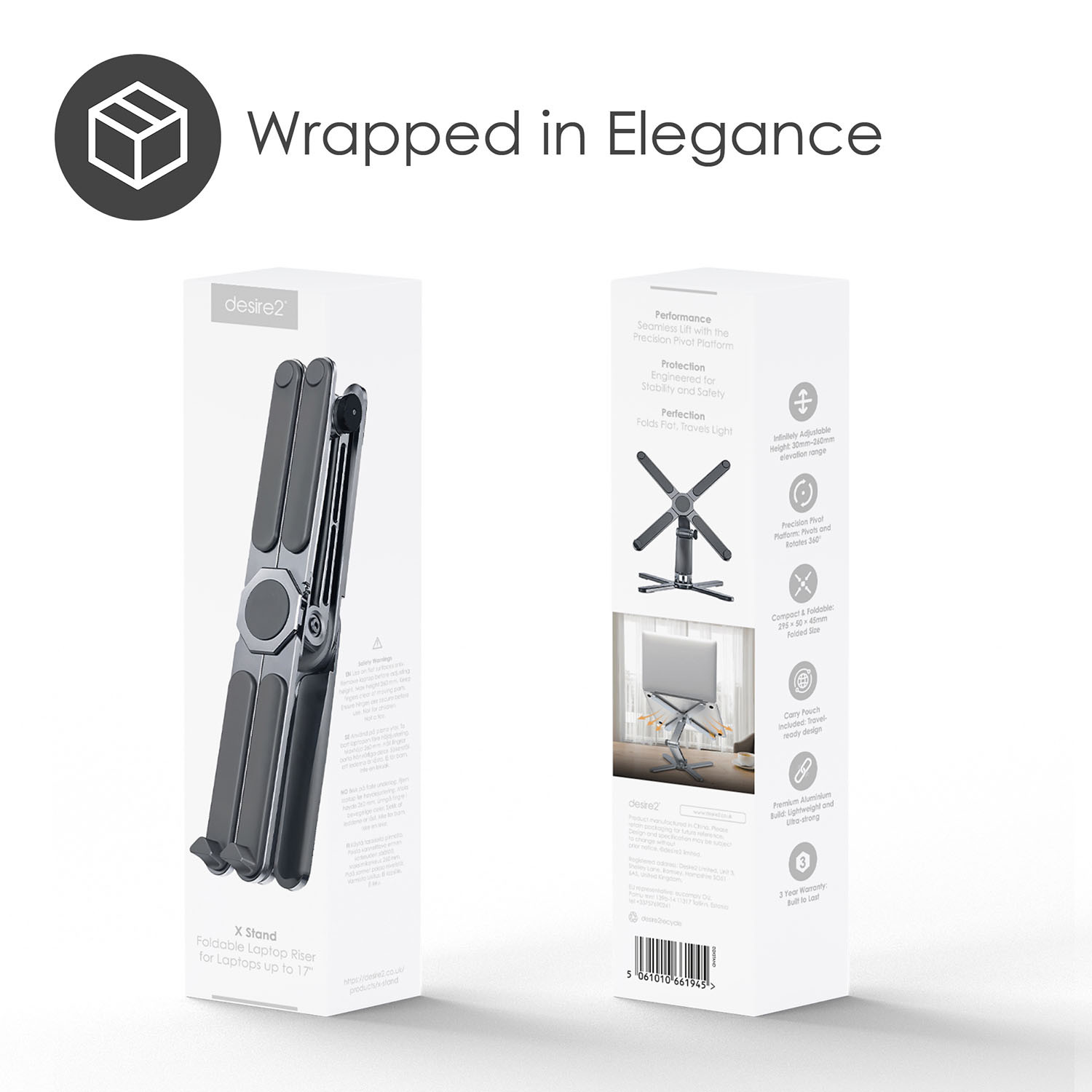 DESIRE2 X Stand Foldable laptop Riser Aluminum