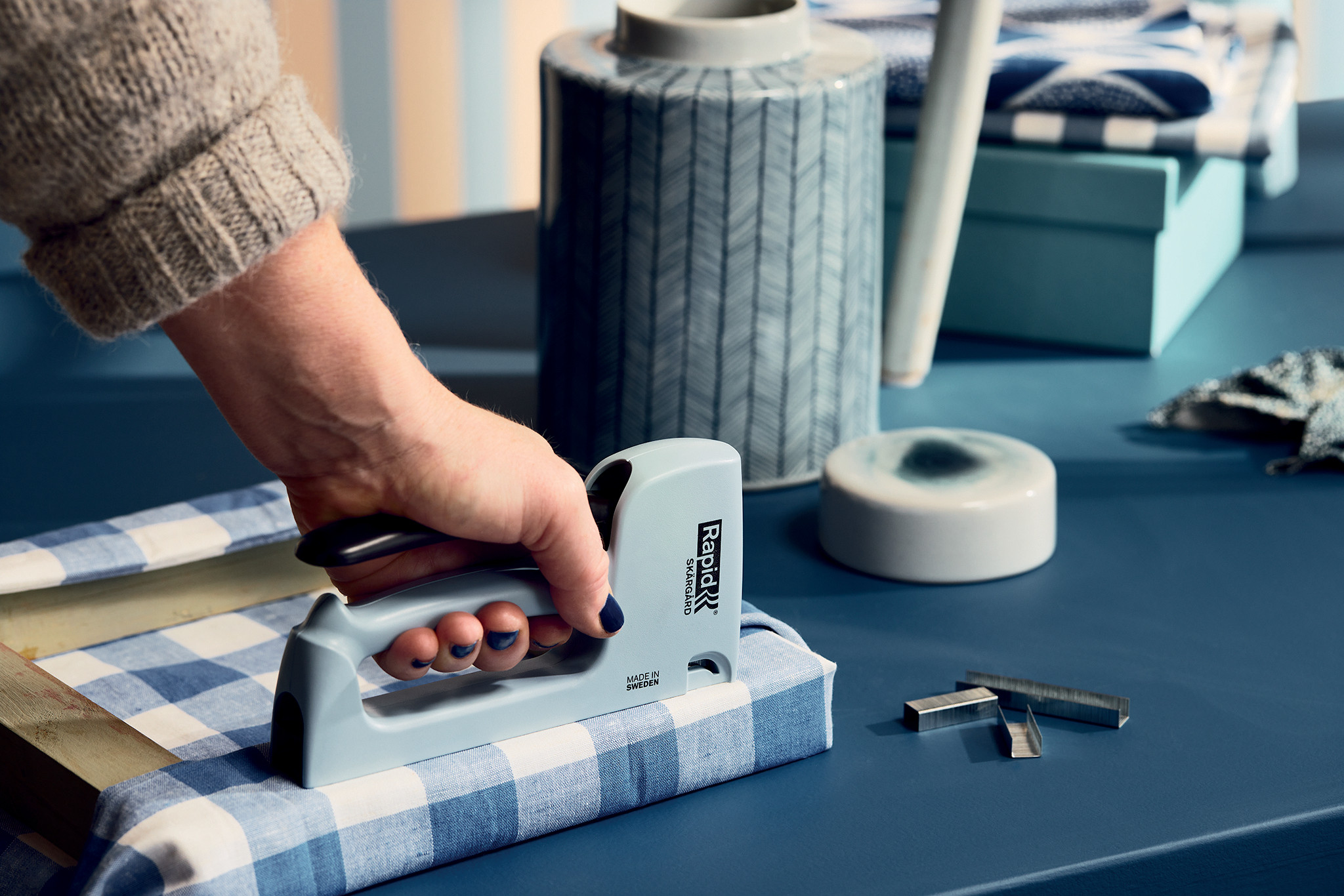 Rapid stapling gun R13 l.blue blister