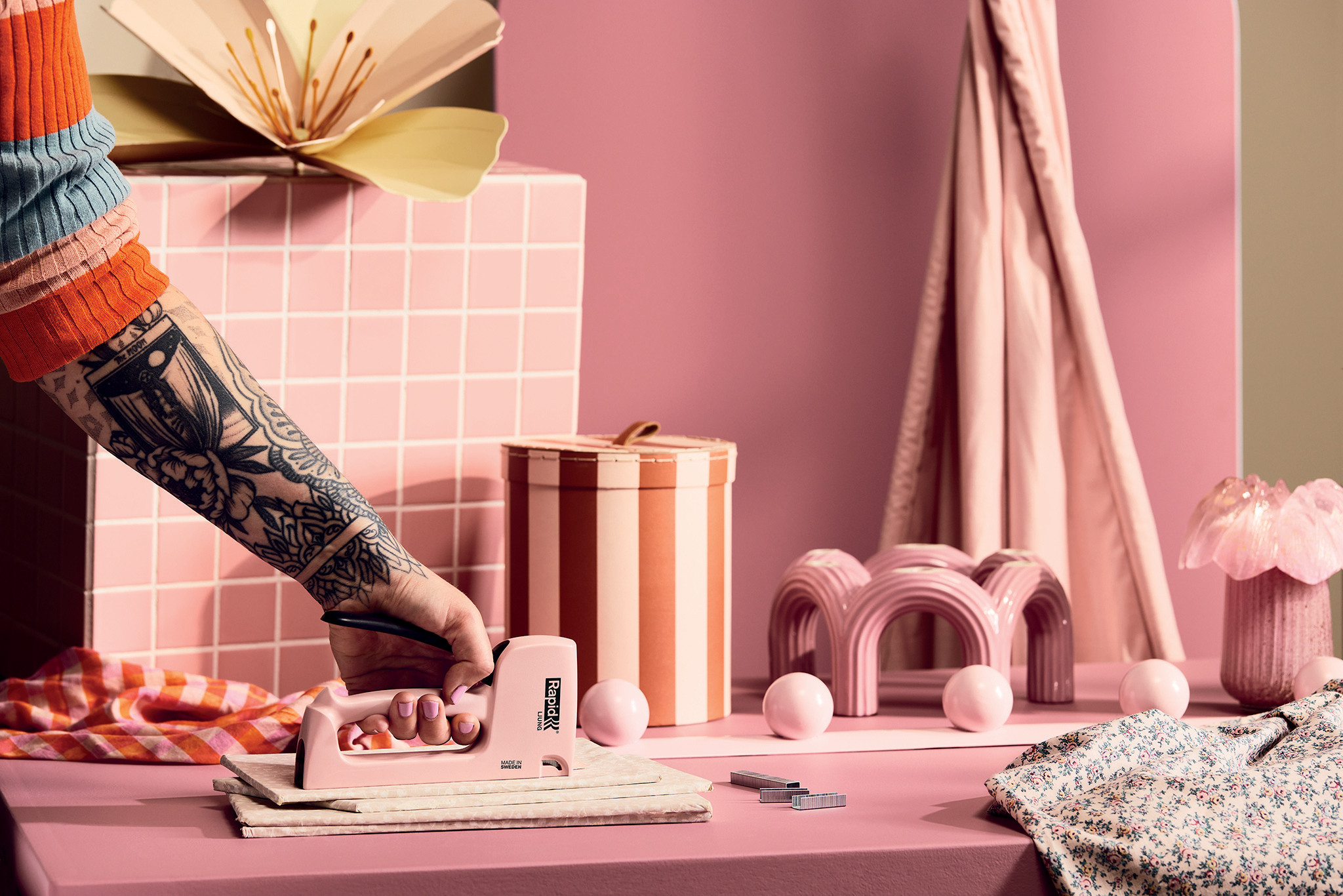 Rapid stapling gun R13 pink blister