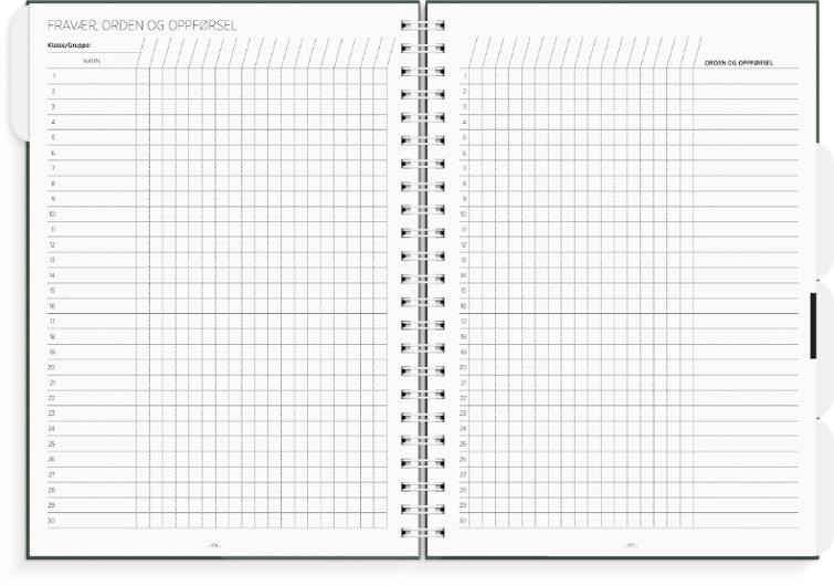 Lærerkalender A4 Gr Skole26/27 Grønn