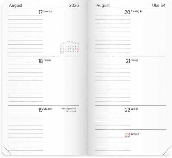 Kalender Grieg Slim Myk 26/27 Sort