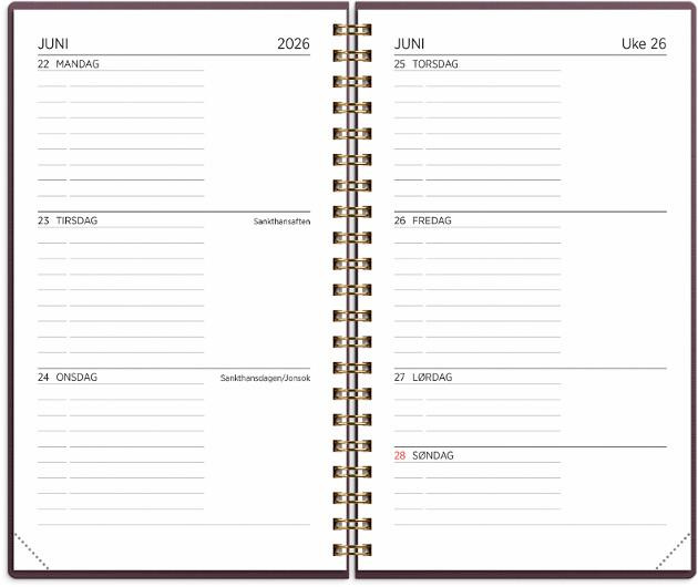 Studentkalender Grieg Xl 26/27 Burgunder