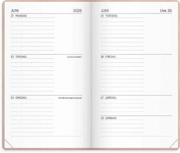 Studentkalender Grieg Xl Myk 26/27 Rosa