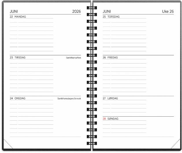 Studentkalender Grieg Xl 26/27 Sort