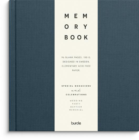 BildeNotatbok Burde Memory Book Tekstil Blå