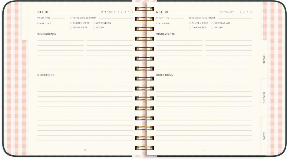 Notatbok Burde My Recipes 224S 216X190Mm