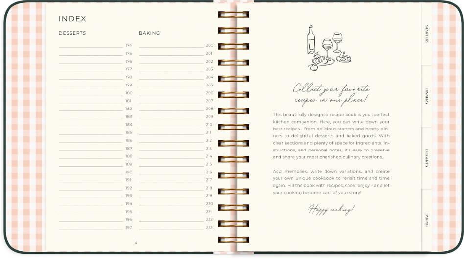 Notatbok Burde My Recipes 224S 216X190Mm