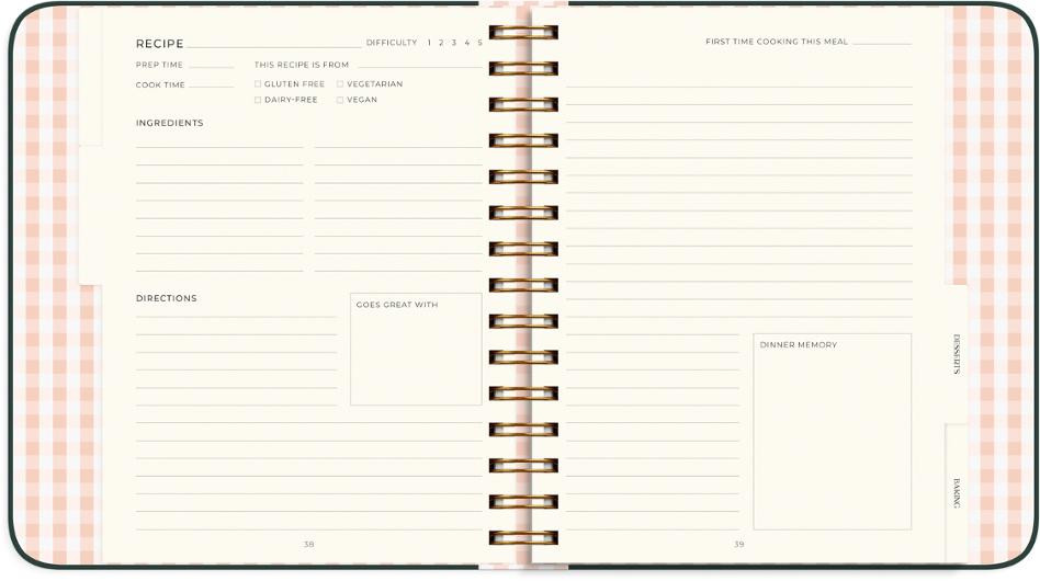 Notatbok Burde My Recipes 224S 216X190Mm