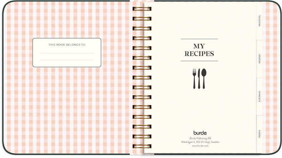 Notatbok Burde My Recipes 224S 216X190Mm