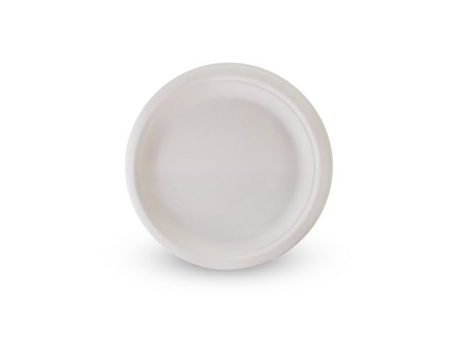 BildeTallerken Bagasse 22Cm Hvit (50 stk/pk, 12 pakker)