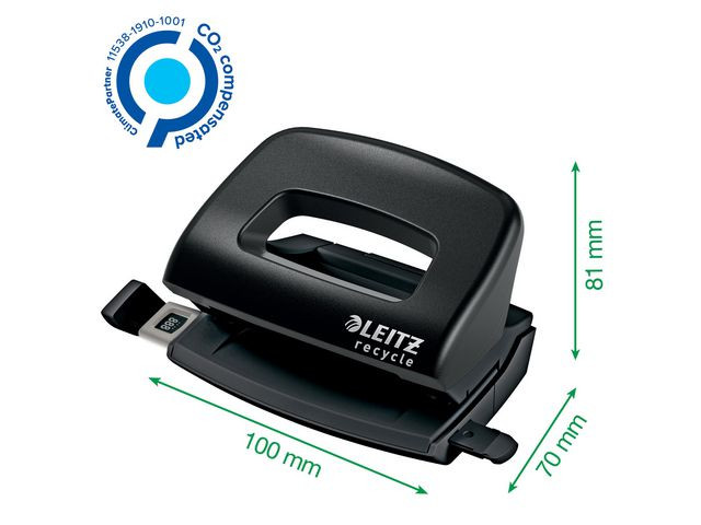 Hullemaskin Leitz recycle 2h/10 ark Sort