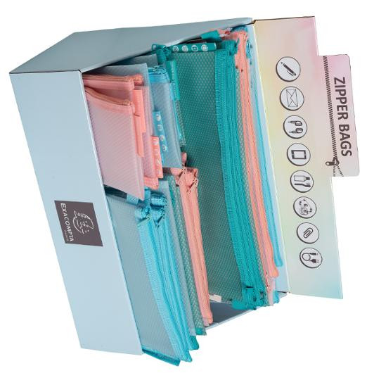 Display 36 Zipped Pockets Chrompastel