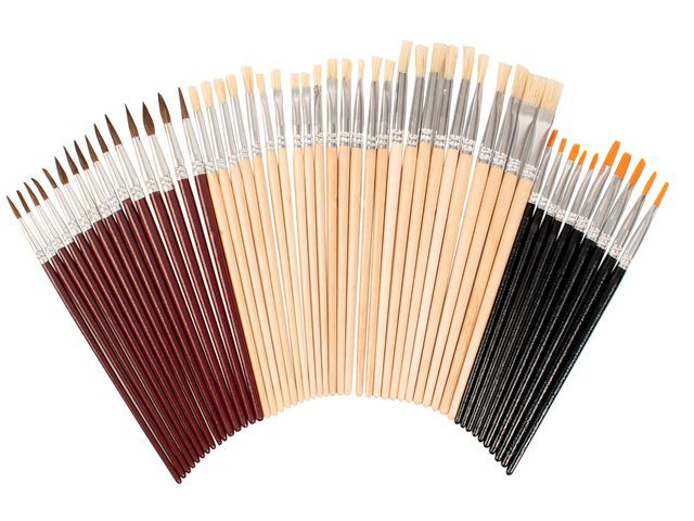 BildePenselsett Playbox Flate Og Runde (50 stk)