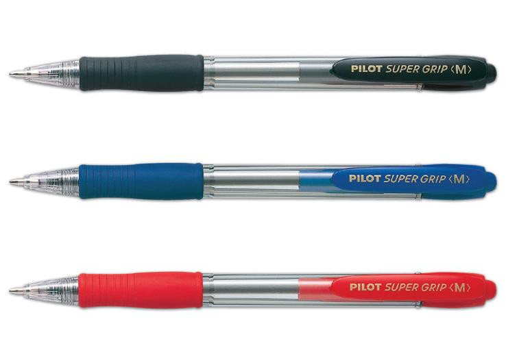 Kulepenn Pilot Supergrip M Rød (12 stk)