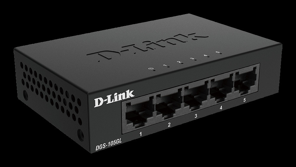 D-LINK 5-Port Gigabit Ethernet Metal Housing Unmanaged Light