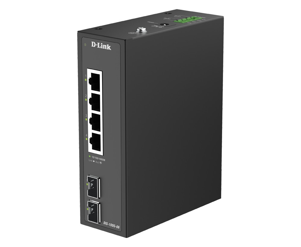 D-LINK 6-Port Gigabit Industrial Unmanaged Switch with 2 x S