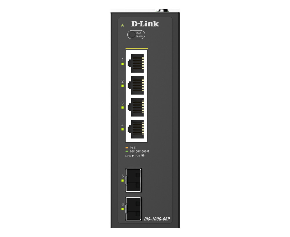D-LINK 6-Port Gigabit Industrial PoE+ Unmanaged Switch with