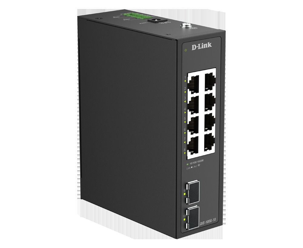 BildeD-LINK 10-Port Gigabit Industrial Unmanaged Switch with 2 x
