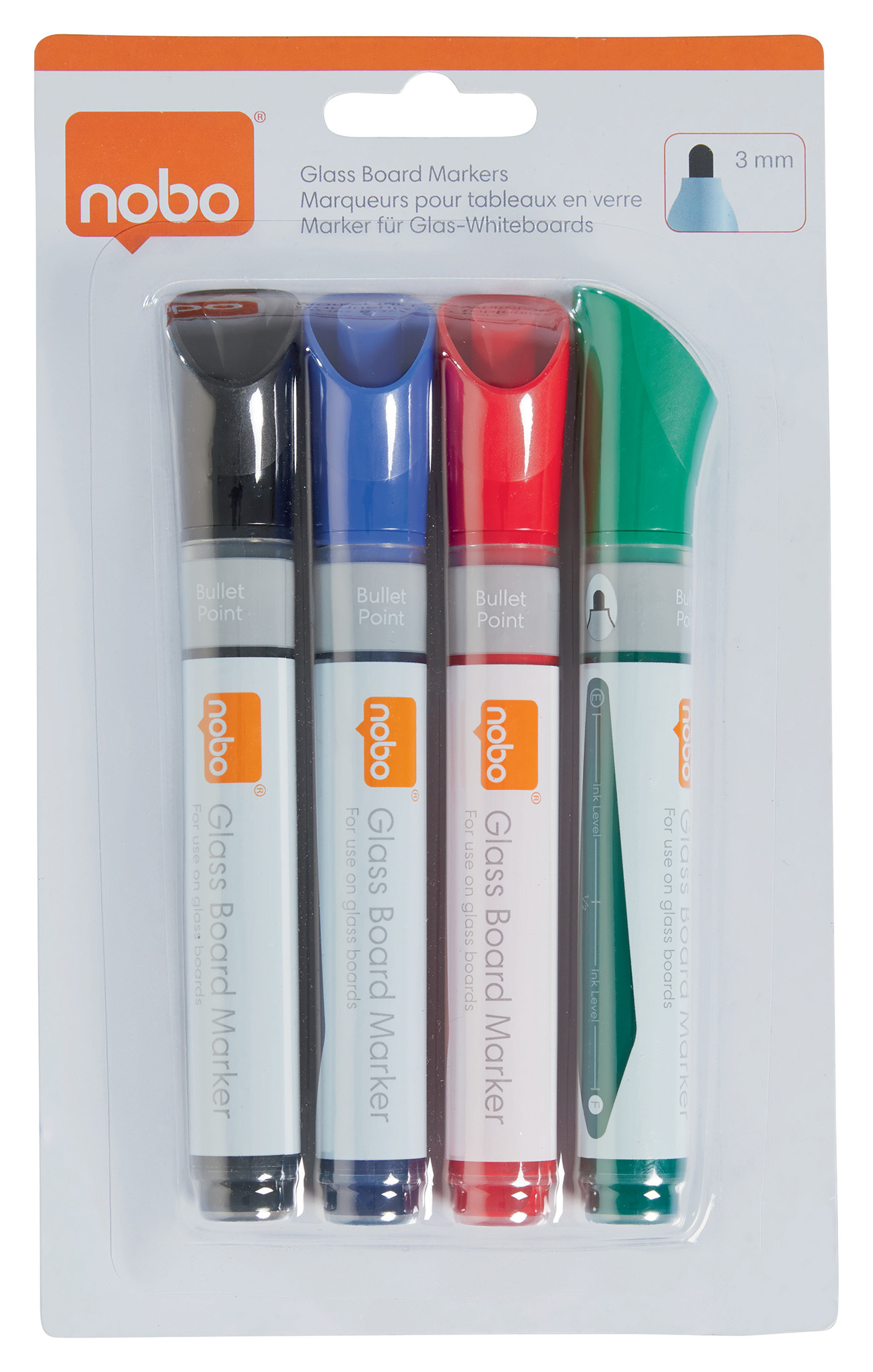 Whiteboardpenn Glass Nobo Assortert (4)