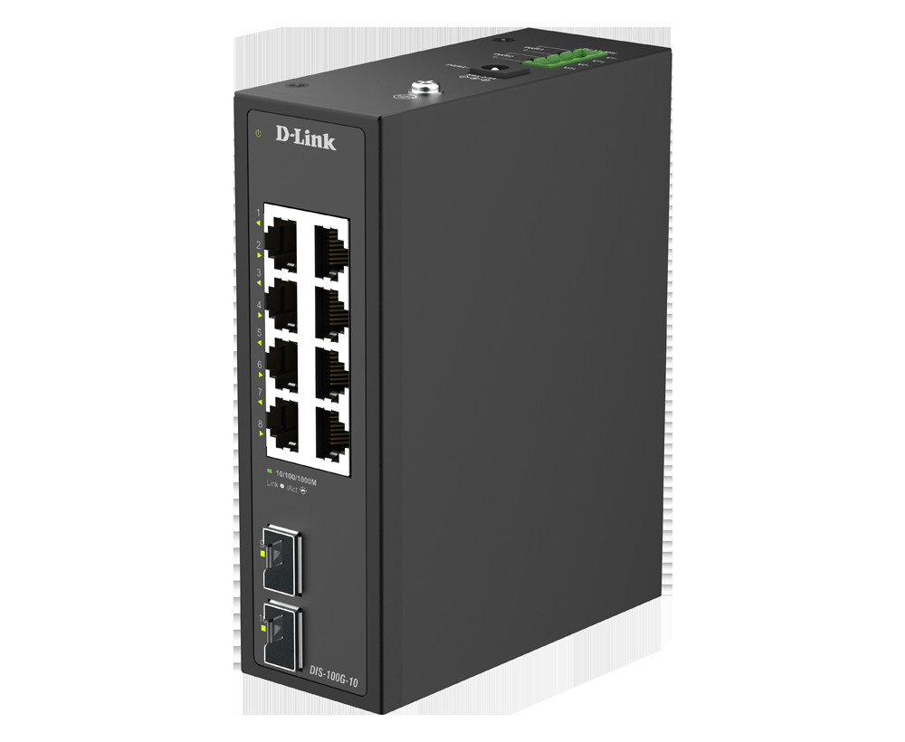 D-LINK 10-Port Gigabit Industrial Unmanaged Switch with 2 x