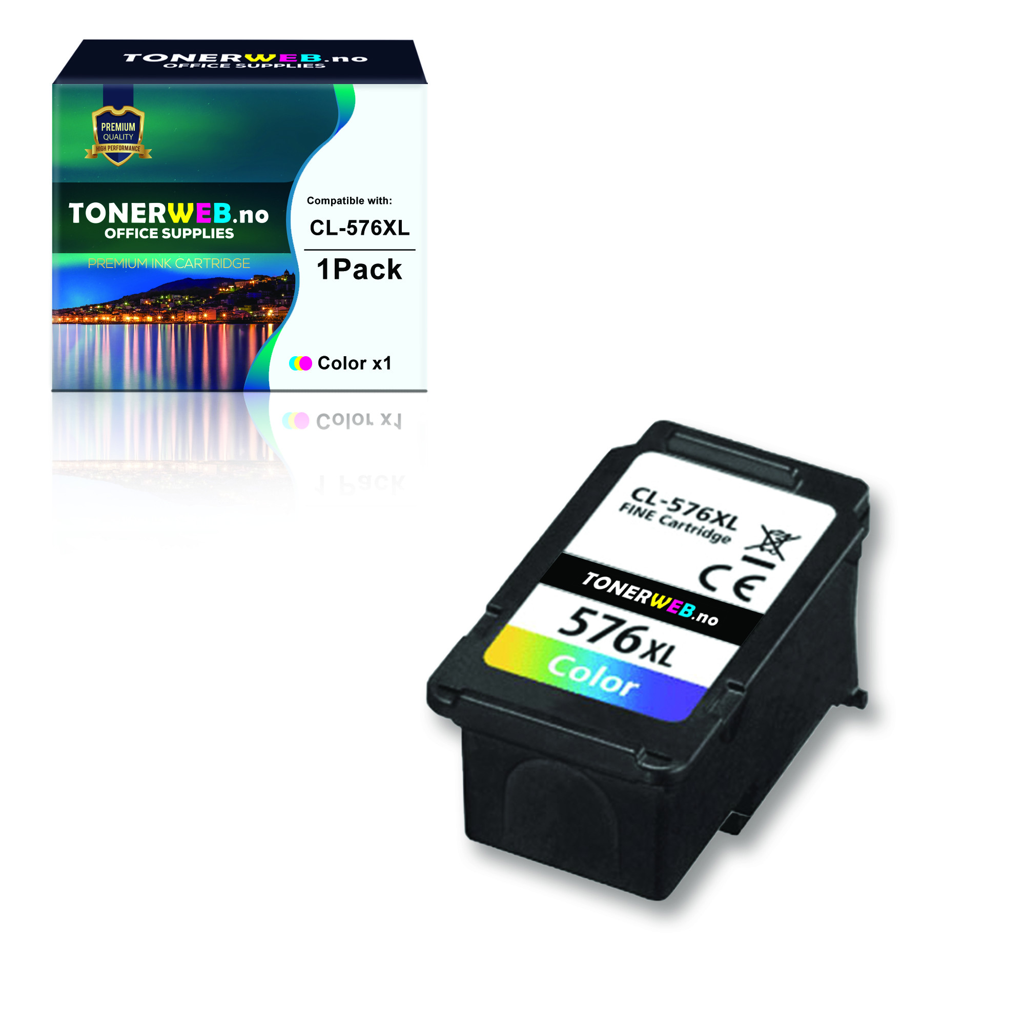 BildeBlekkpatron, erstatter CL-576XL Color XL Ink Cartridge