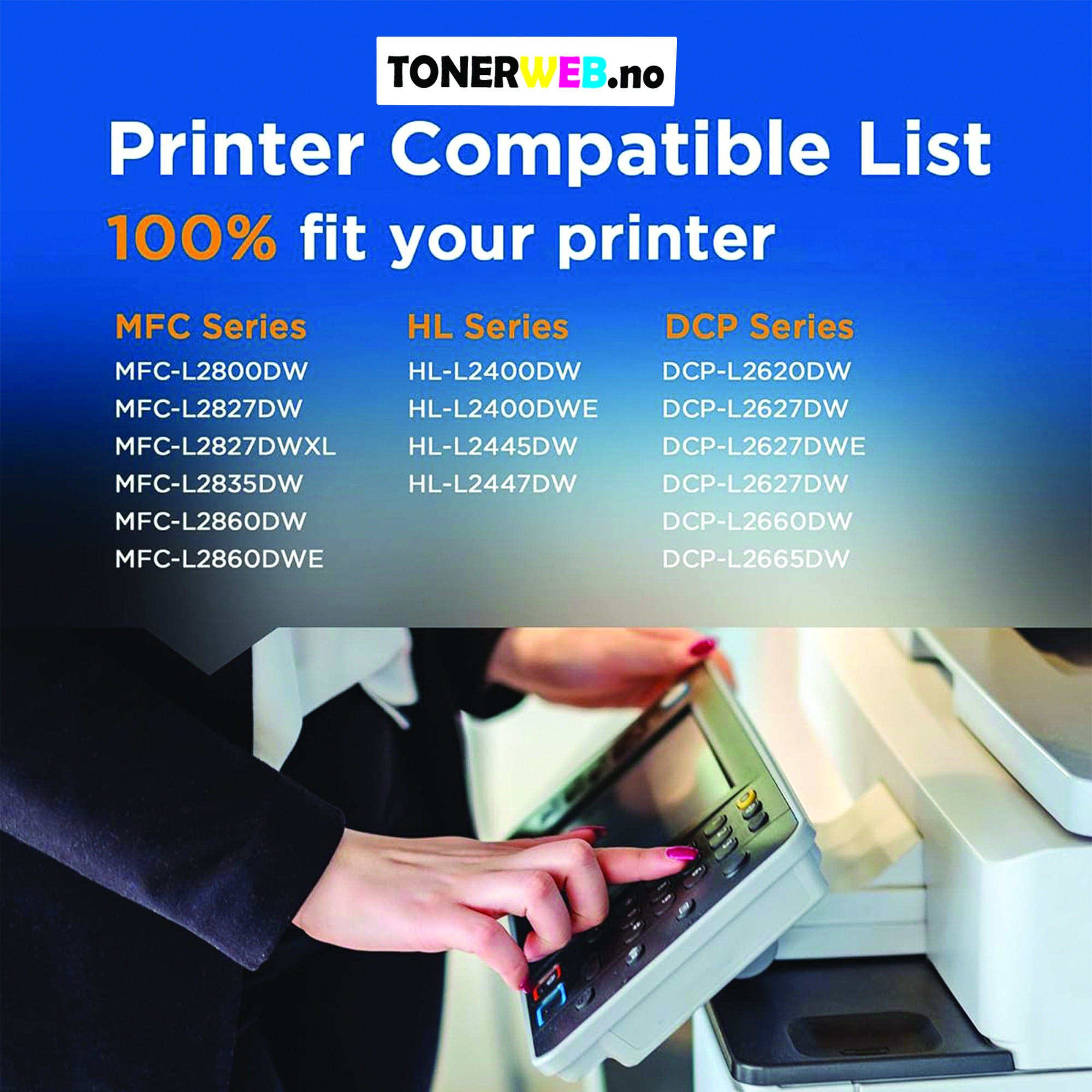 Tonerkassett, erstatter Brother Tn2510Xl Sort