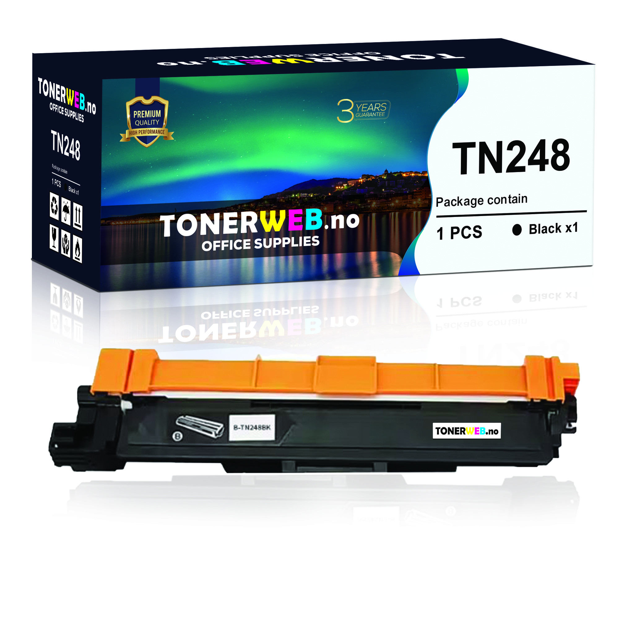 BildeTonerkassett, erstatter Brother Tn248Xlbk Sort