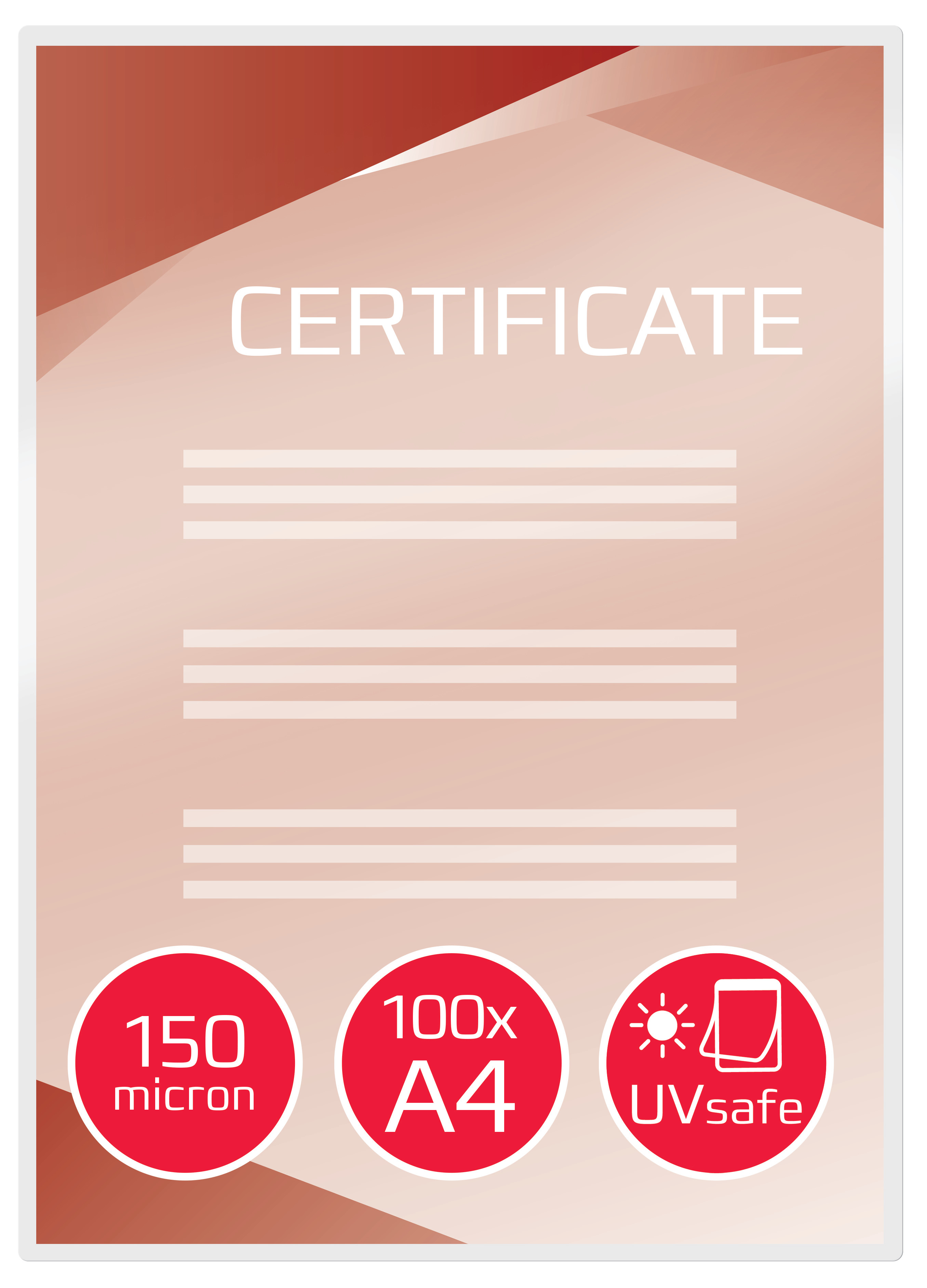 GBC Lamineringslommer UV A4 150Mic (100)