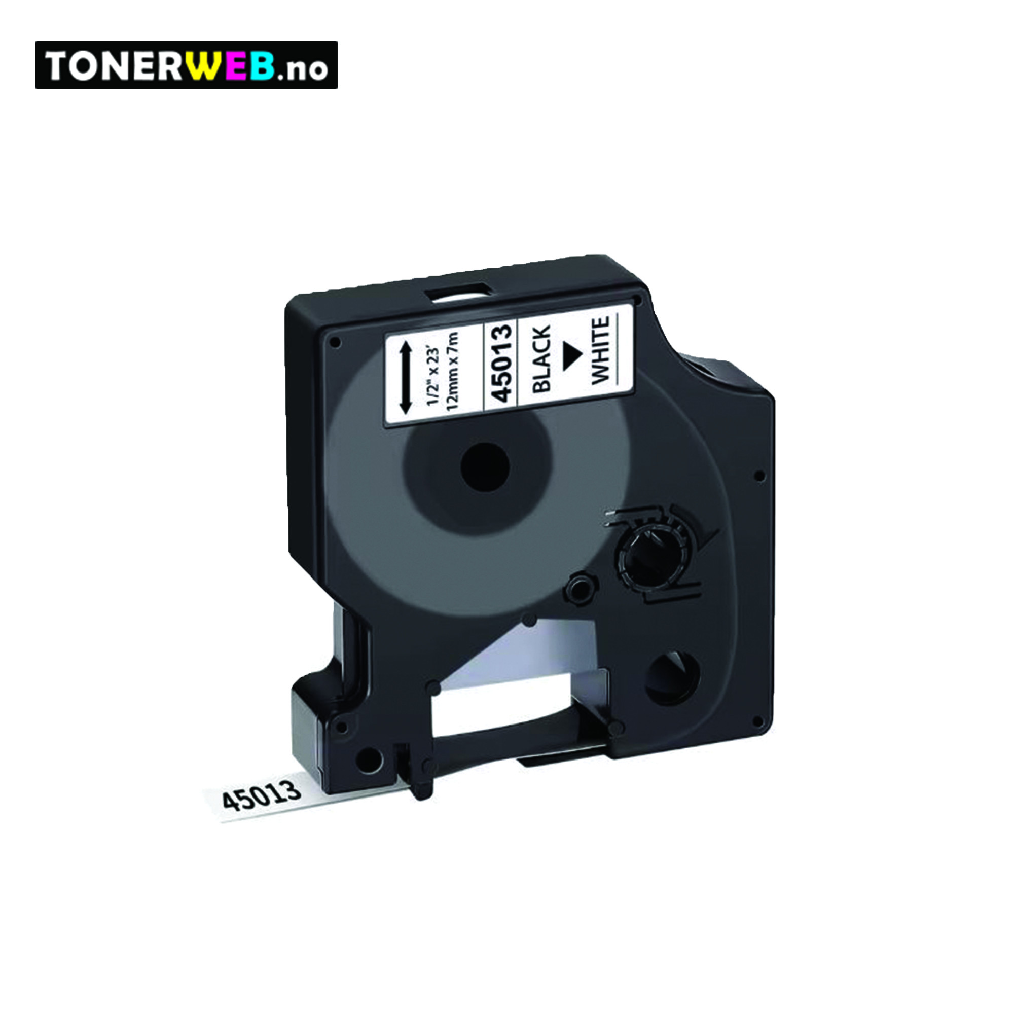 3 x DYMO Tape 45013  D1 Sort På Hvit 12mm X 7m  S0720530 - Erstatter 45013