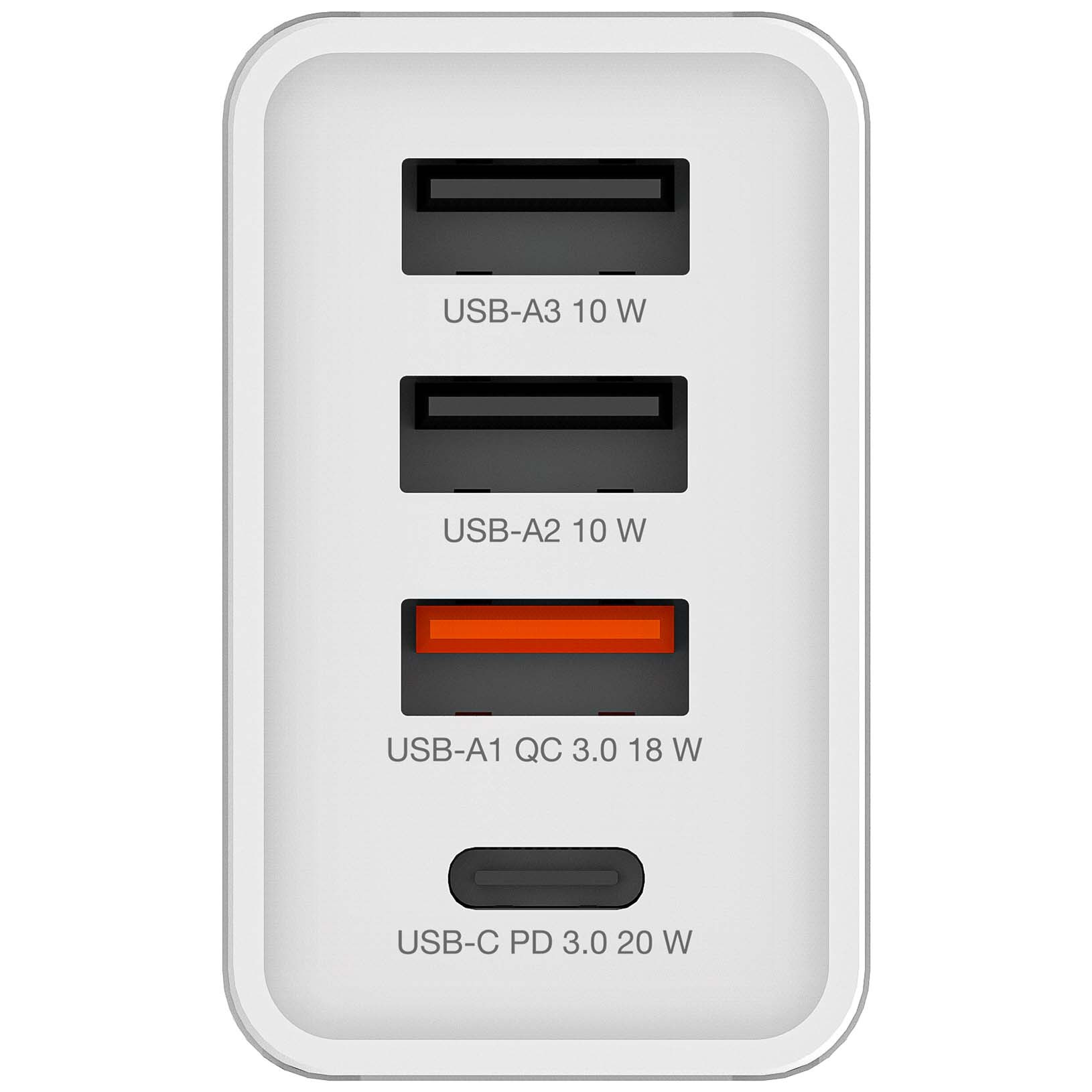VERBATIM CHR-30EU2 4-port USB Charger White EU