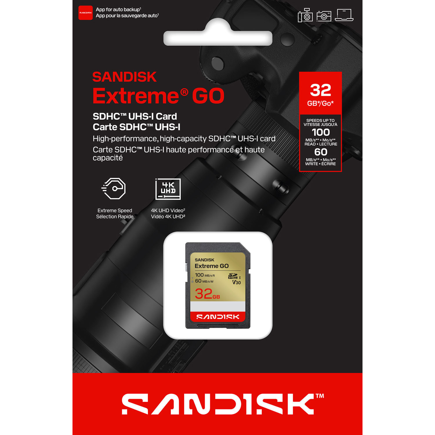 SANDISK SD Extreme GO 32GB 100/60MB/s C10 UHS-I U3 V30
