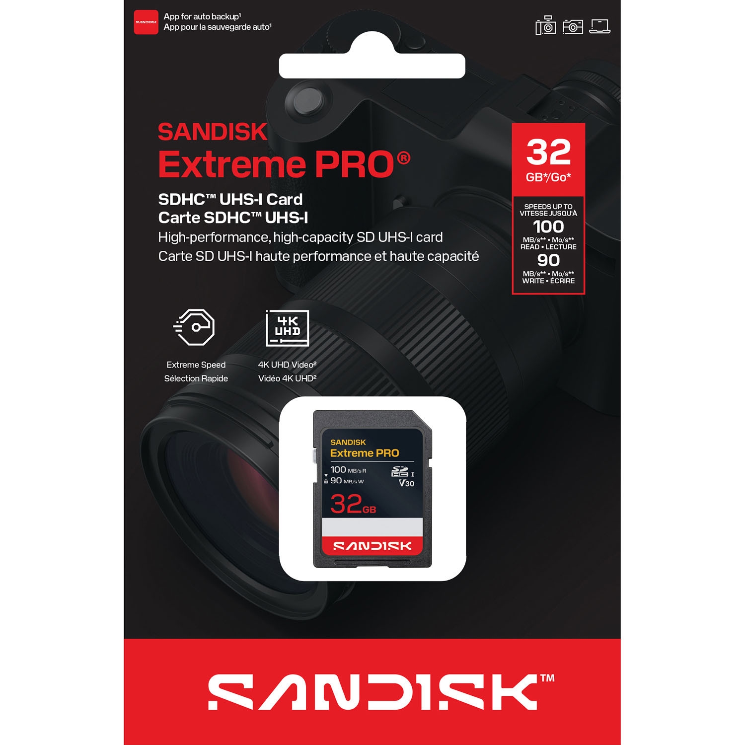 SANDISK SD Extreme Pro 32GB 100/90MB/s C10 UHS U3 V30 RPD2