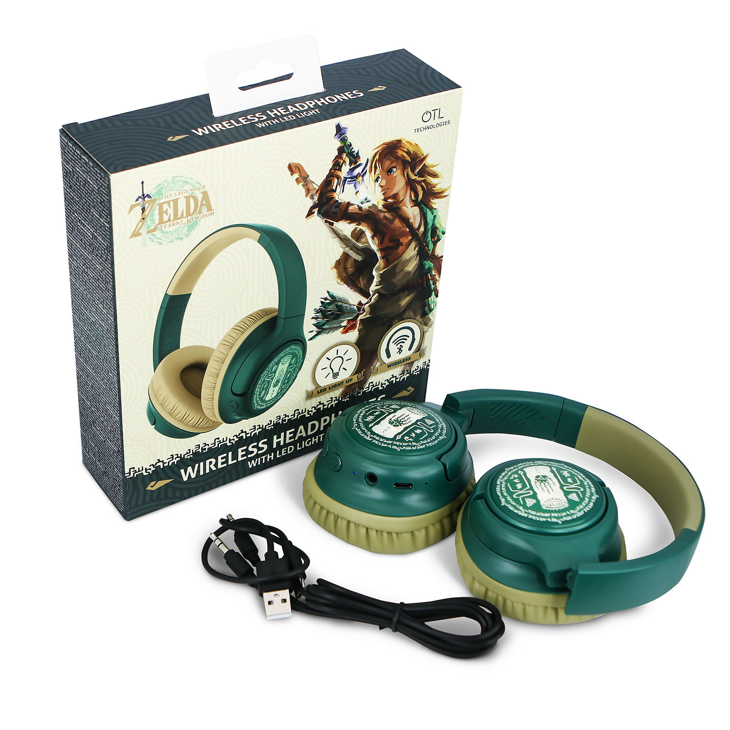 ZELDA Headphone Over-Ear Wireless LED Light Sharing Aux