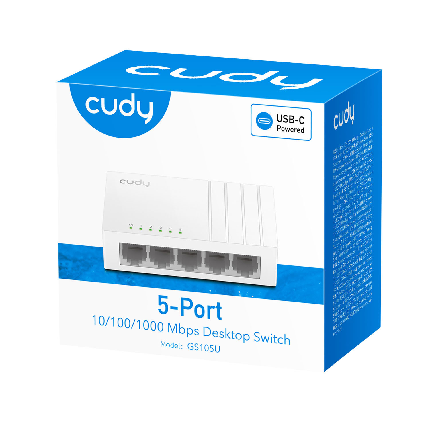 CUDY Switch GS105U 5-port Gigabit USB-C