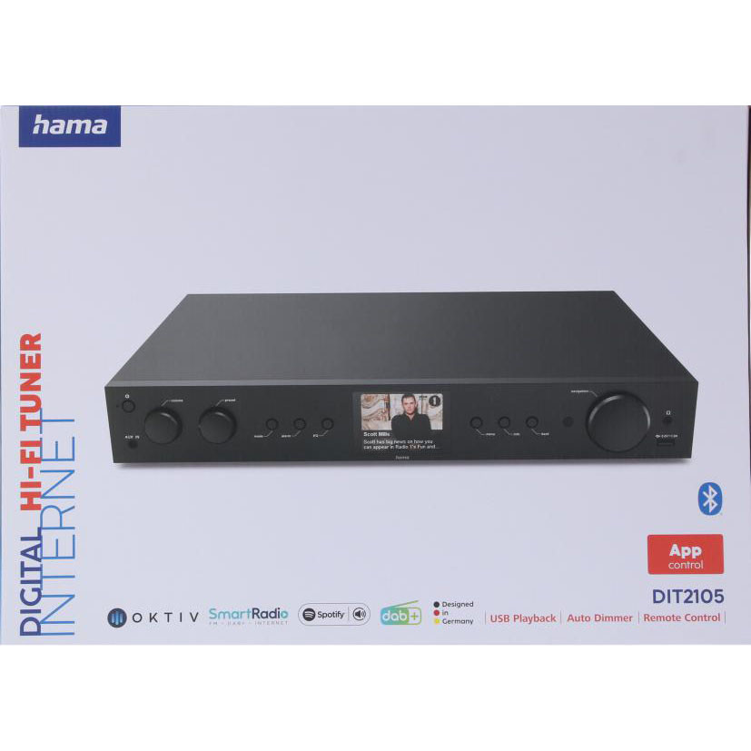 HAMA Radio DAB+ Intern. FM BT DIT2105 Svart