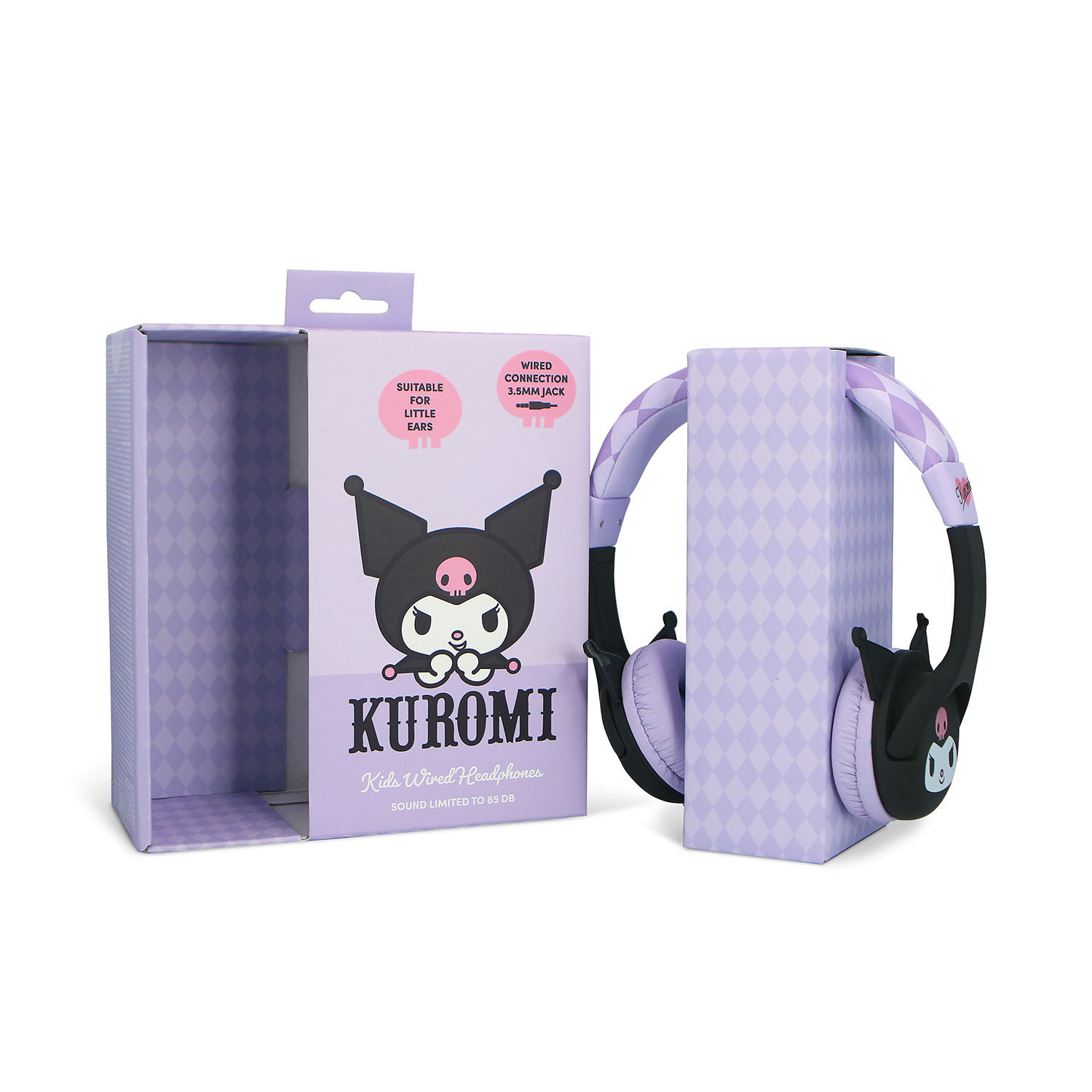 KUROMI Headphone Pink Wired On-Ear 85dB With Ears