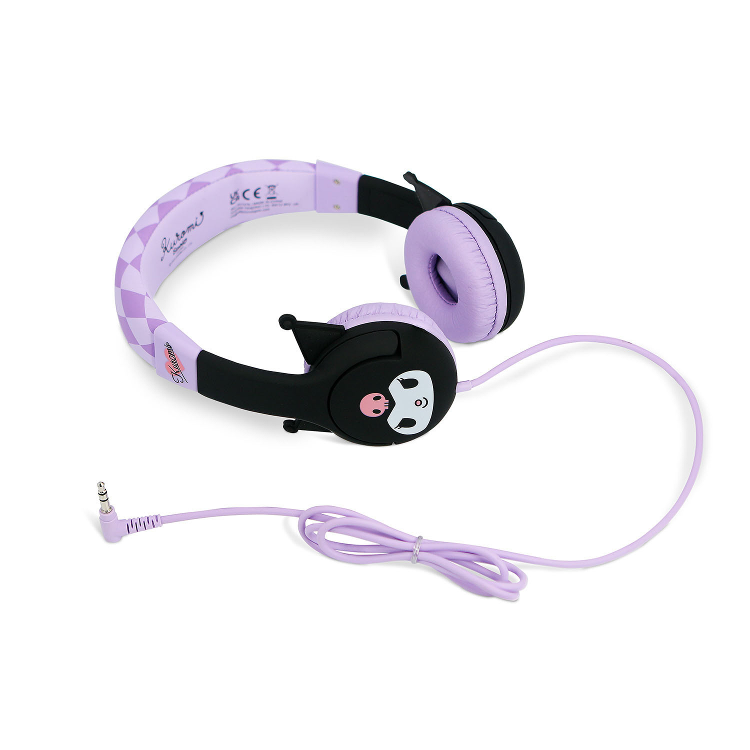 KUROMI Headphone Pink Wired On-Ear 85dB With Ears