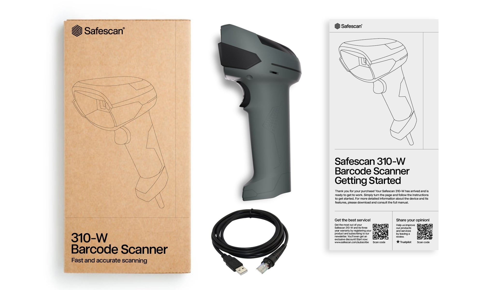 SAFESCAN 310-W Wired POS Barcode Scanner