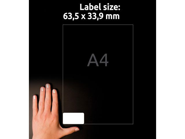 AVERY Avtakbar vrbestandig etiket 63,5x33,9mm (480)